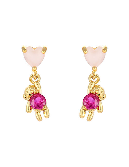 Fashion Zircon Flower Stud Earrings Copper Diamond Flower Stud Earrings