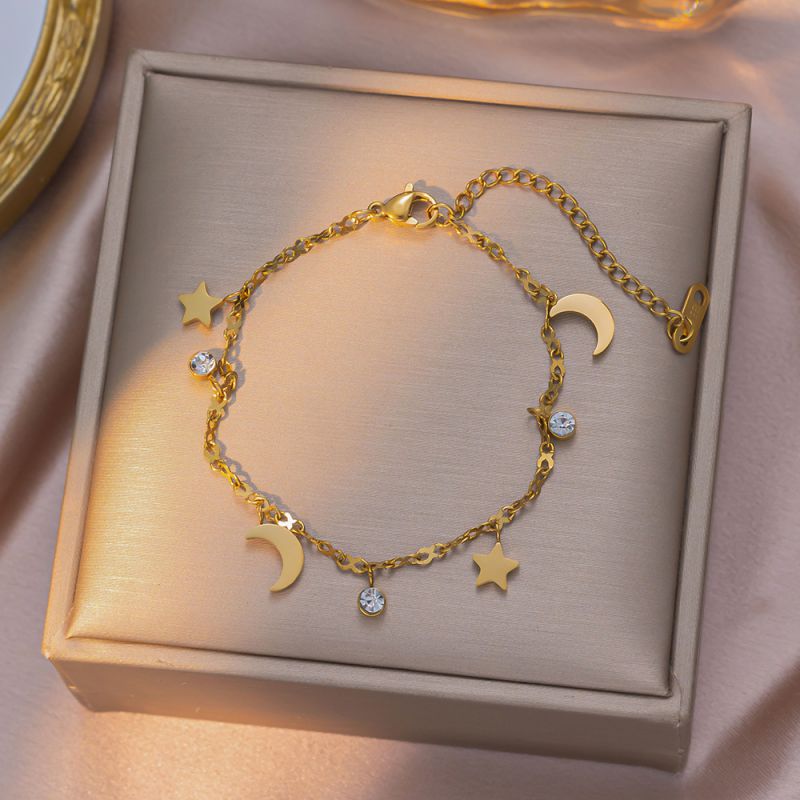 Full Diamond Butterfly Gold Titanium Steel Butterfly Bracelet