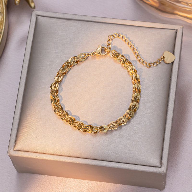 Full Diamond Butterfly Gold Titanium Steel Butterfly Bracelet