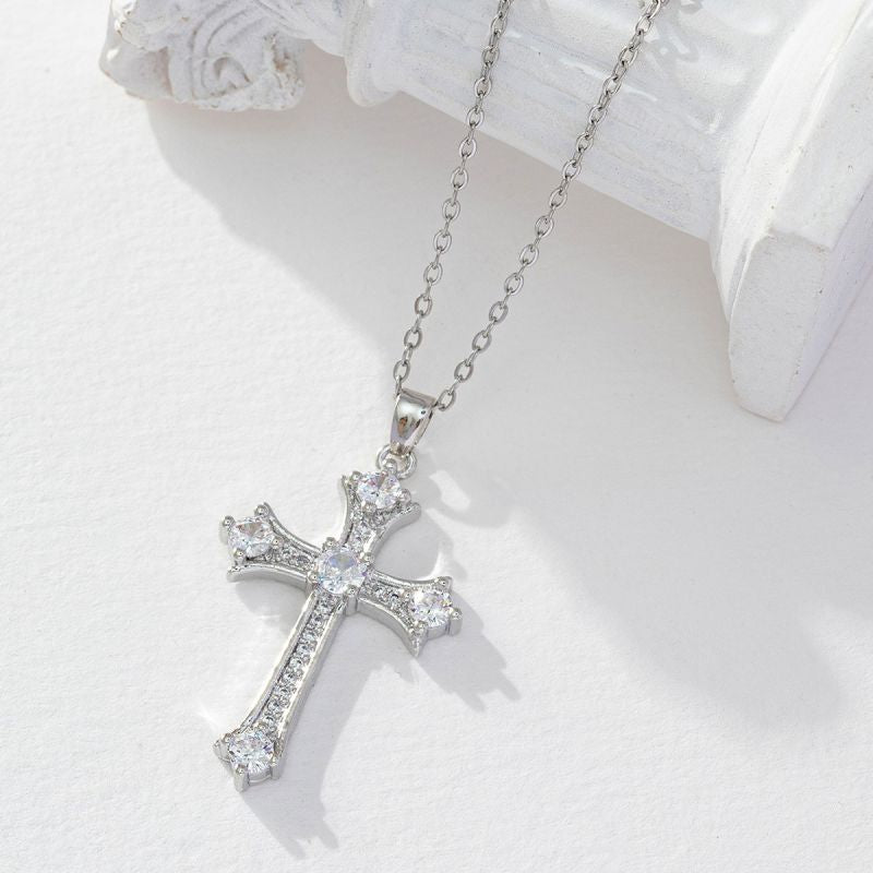 G Copper Diamond Cross Necklace