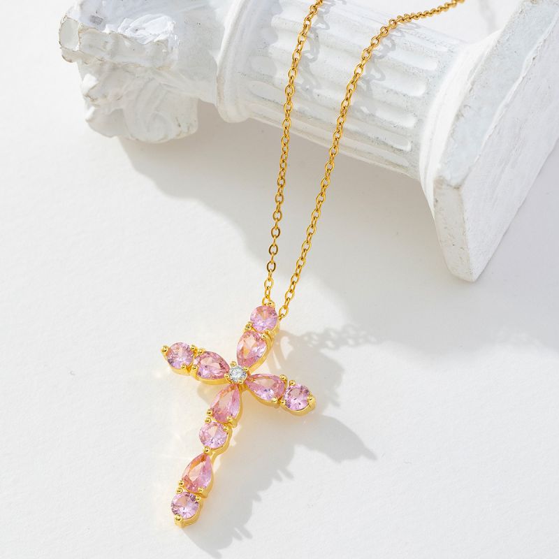 G Copper Diamond Cross Necklace