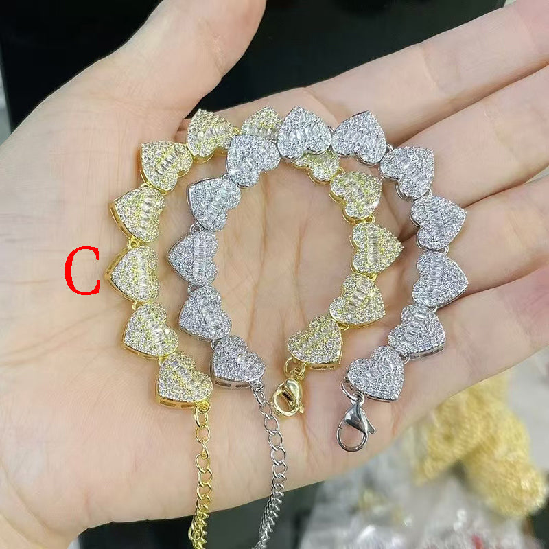 G Copper Gold-plated Diamond Heart Bracelet