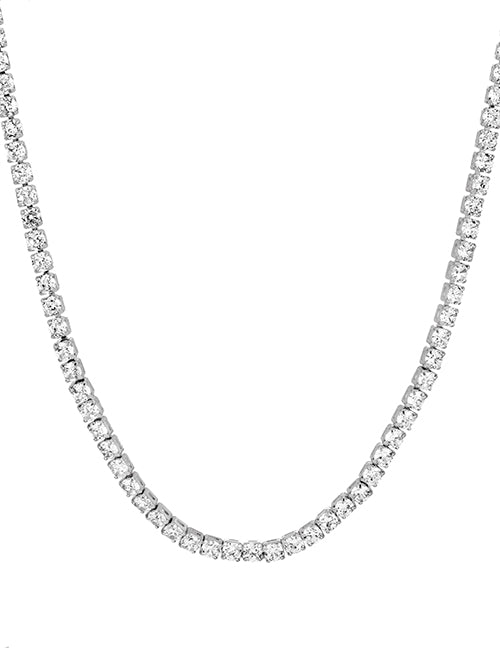 Fashion Gold Bronze Zirconium Square Necklace