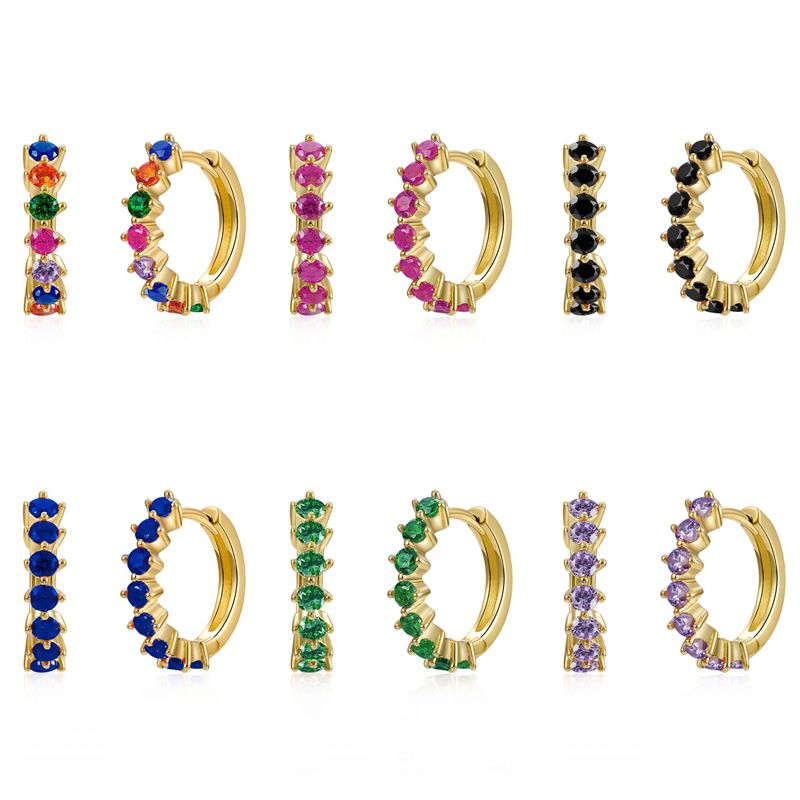 Gg-1 White Copper Diamond Round Earrings