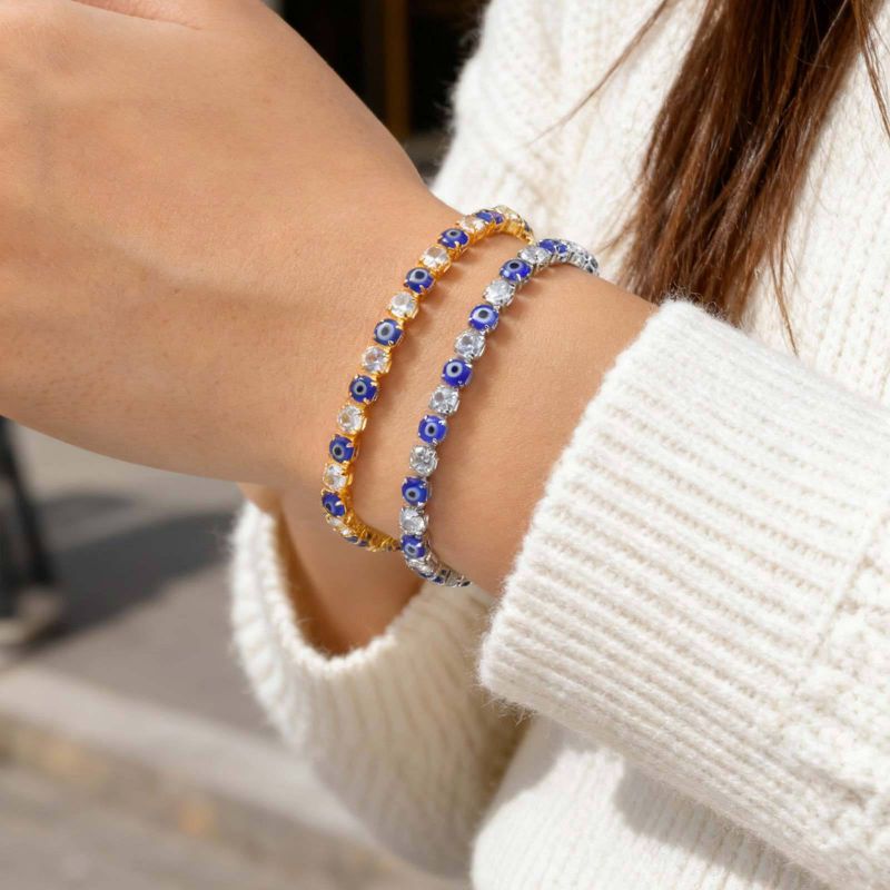 Gold / Bracelet Total Length 17cm Copper Diamond-encrusted Eye Bracelet