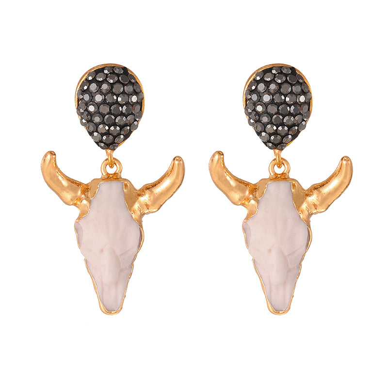 Gold 1 Alloy Bull Head Titanium Steel Necklace