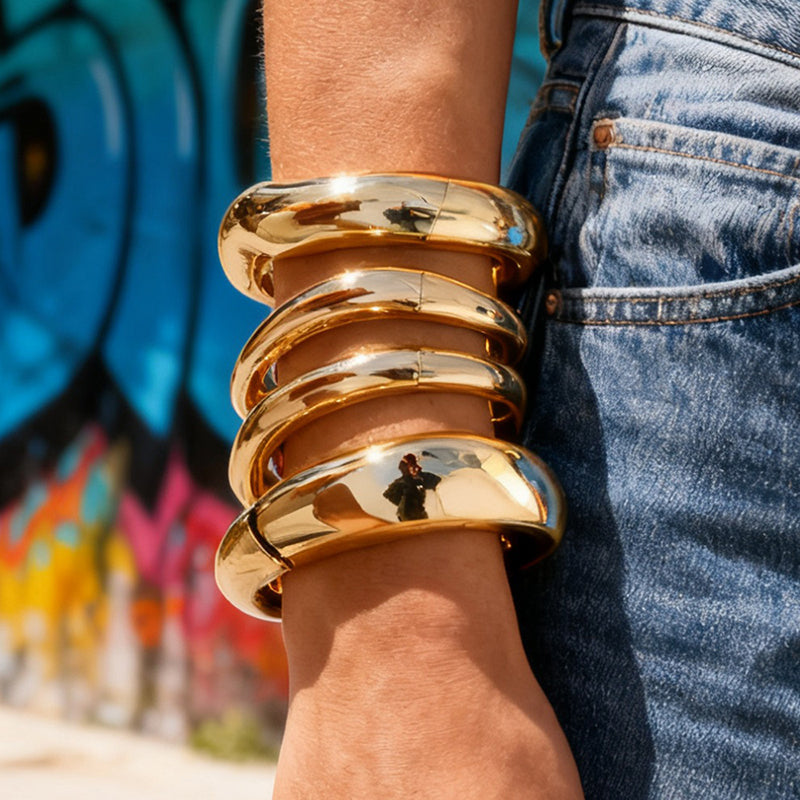 Gold 1 Alloy Irregular Open Bracelet