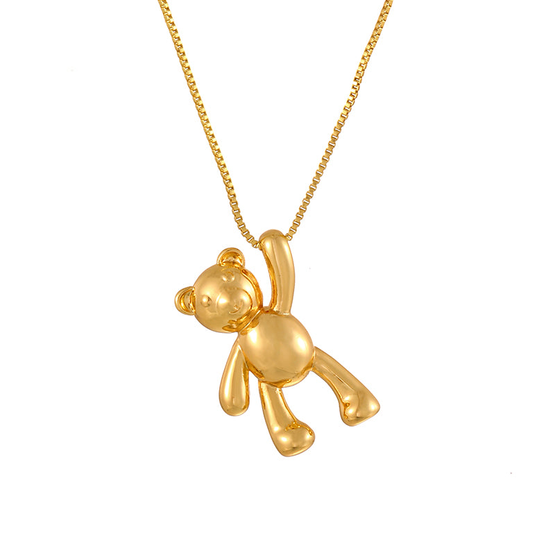 Gold 1 Copper Bear Necklace