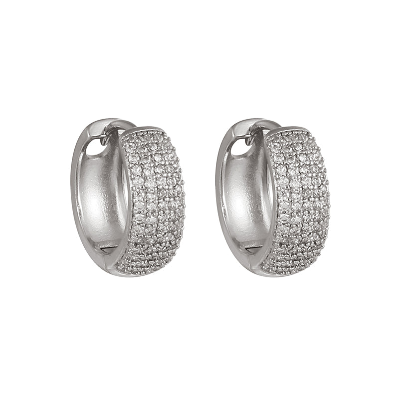 Gold 1 Copper Round Earrings With Zircon (large)