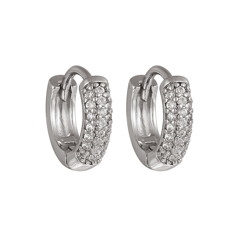 Gold 1 Copper Round Earrings With Zircon