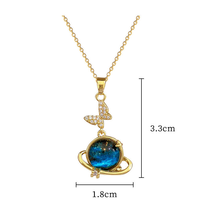 Gold 1 Titanium Steel And Diamond Dolphin Necklace