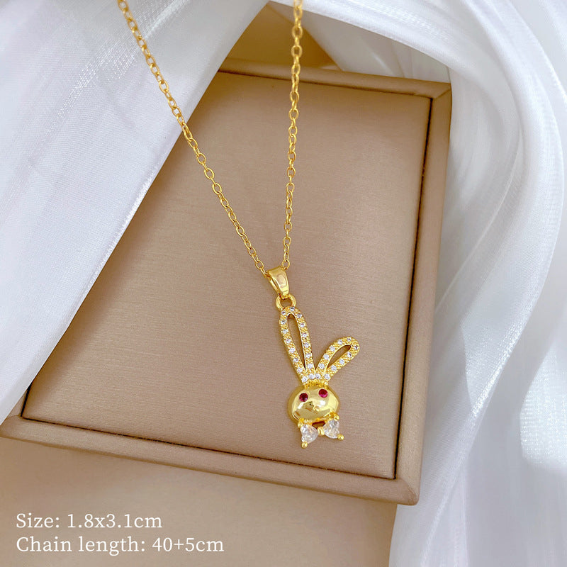 Gold 1 Titanium Steel And Diamond Dolphin Necklace