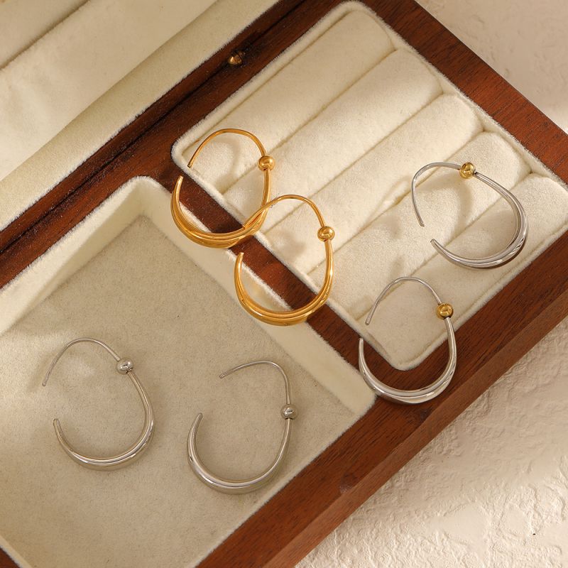 Gold 304 Stainless Steel Irregular Earrings