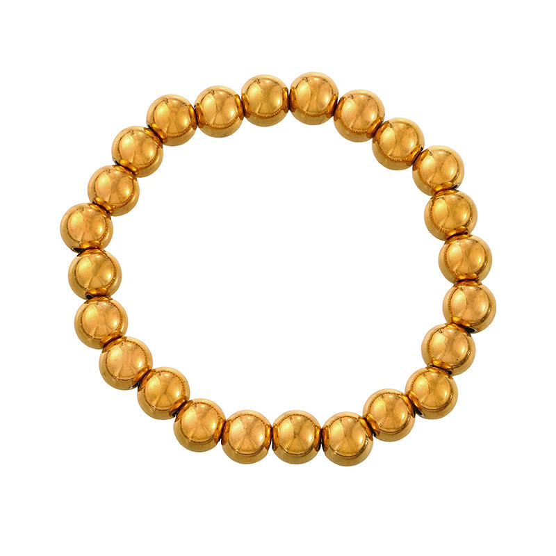 Gold 4 Titanium Steel Beaded Bracelet