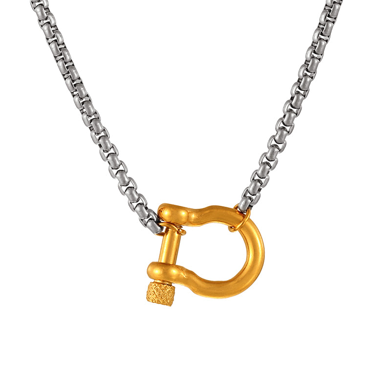 Gold 4 Titanium Steel Snake Bone Chain Necklace