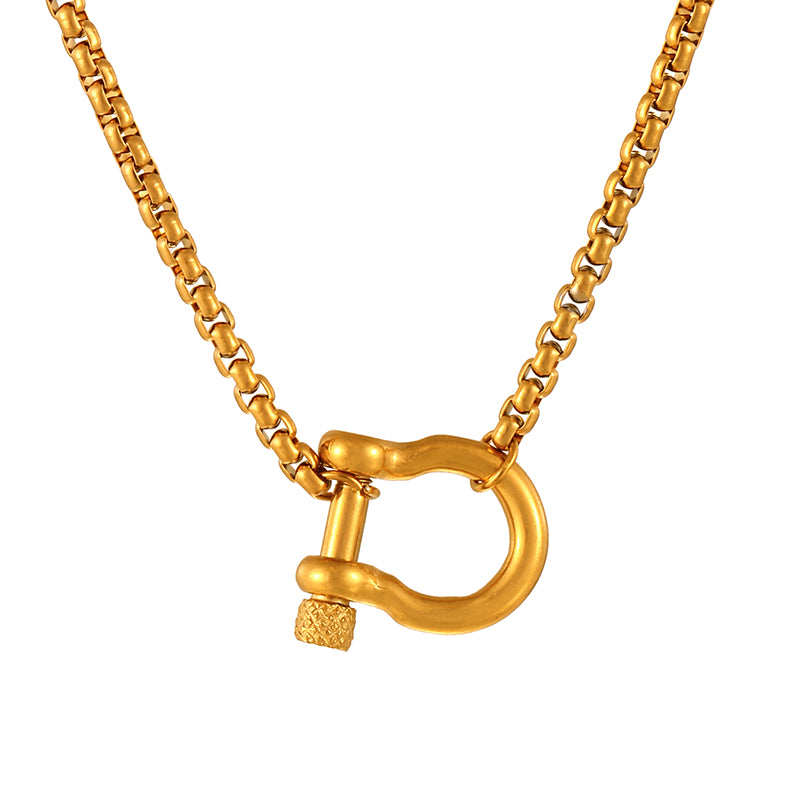 Gold 4 Titanium Steel Snake Bone Chain Necklace