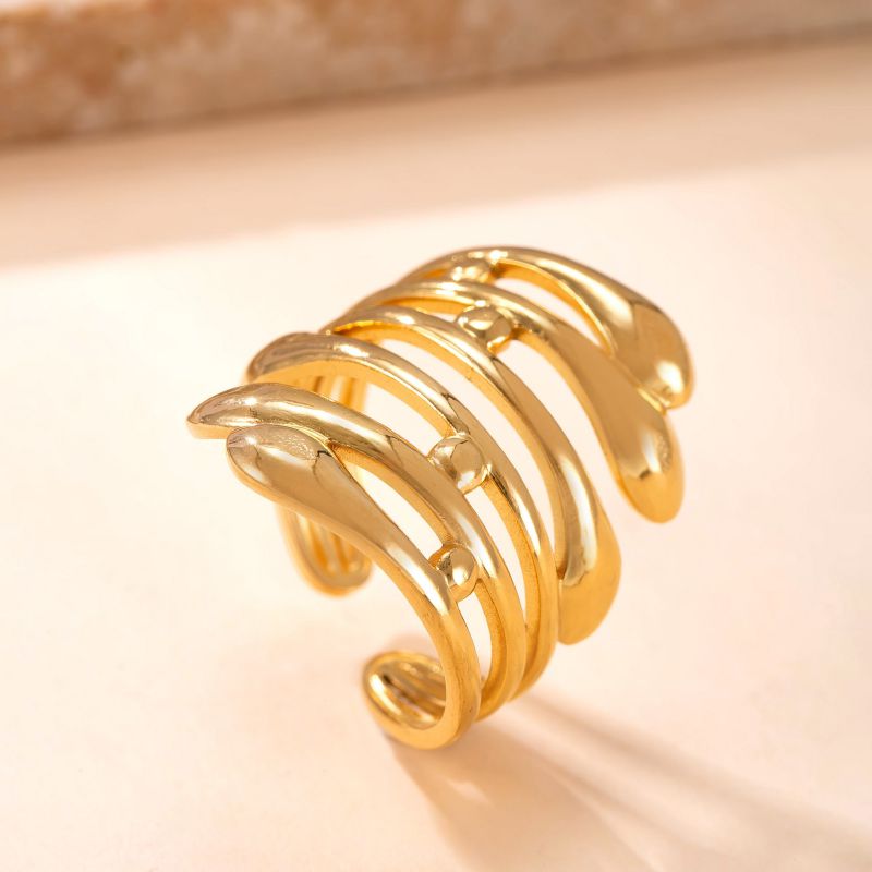 Gold A Irregularly Shaped Stainless Steel Ring