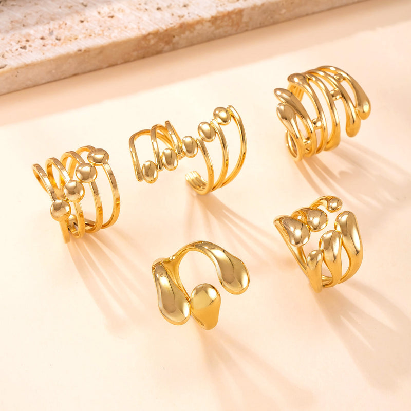 Gold A Irregularly Shaped Stainless Steel Ring