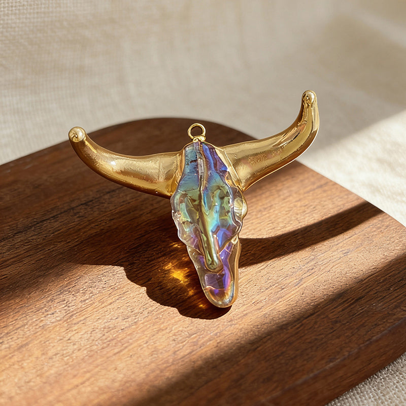 Gold Alloy Resin Transparent Bull Head Accessories