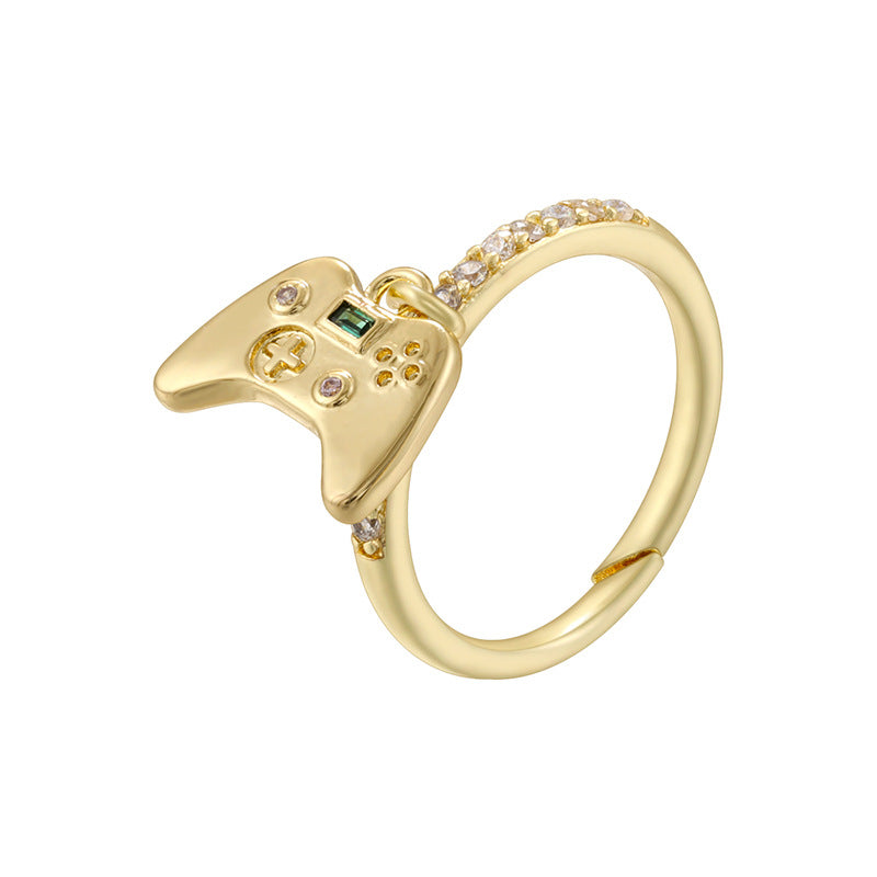 Gold And White Diamond Conch Ring Silver Diamond Conch Shell Lipstick Heart Starfish Geometric Ring