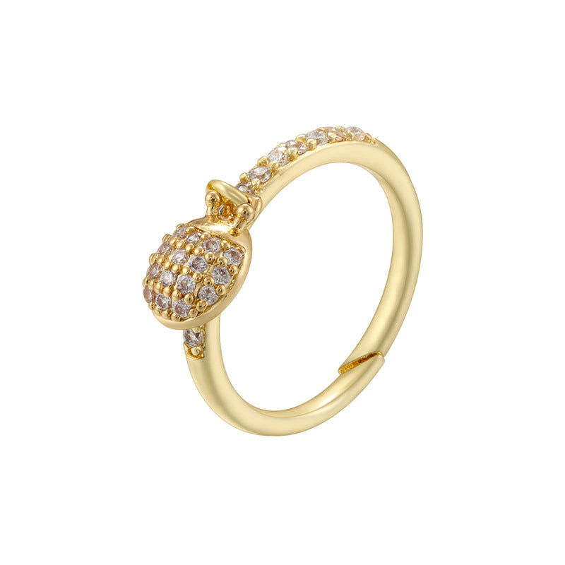 Gold And White Diamond Conch Ring Silver Diamond Conch Shell Lipstick Heart Starfish Geometric Ring