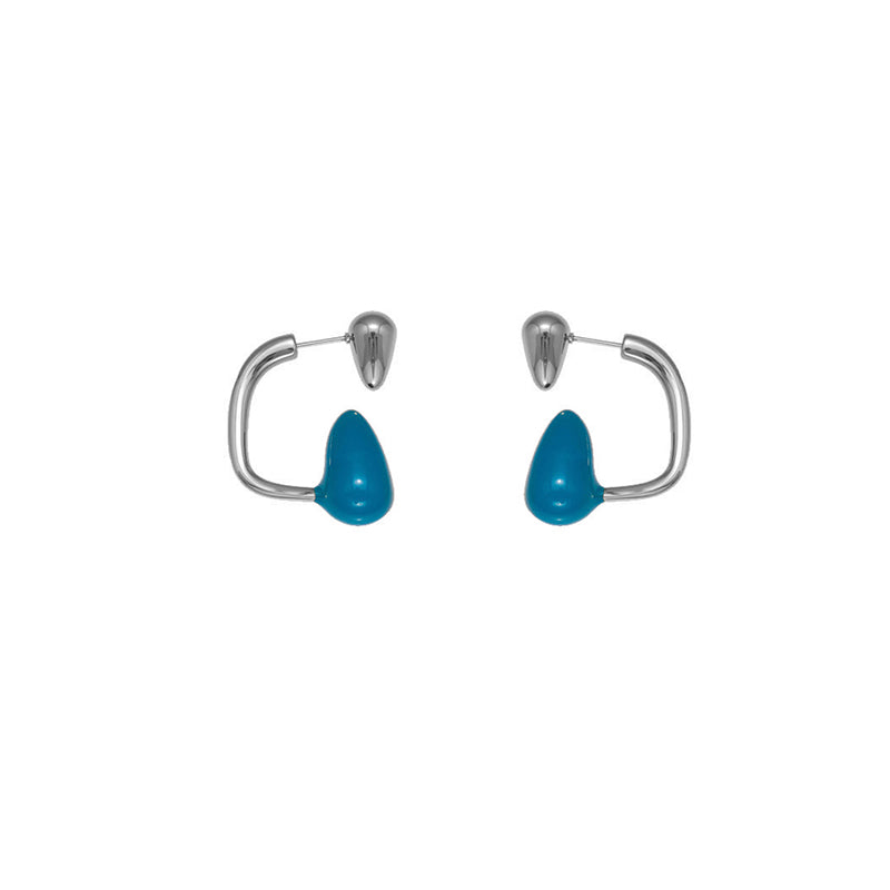 Gold And White Drop Earrings Stainless Steel Teardrop-shaped Earrings