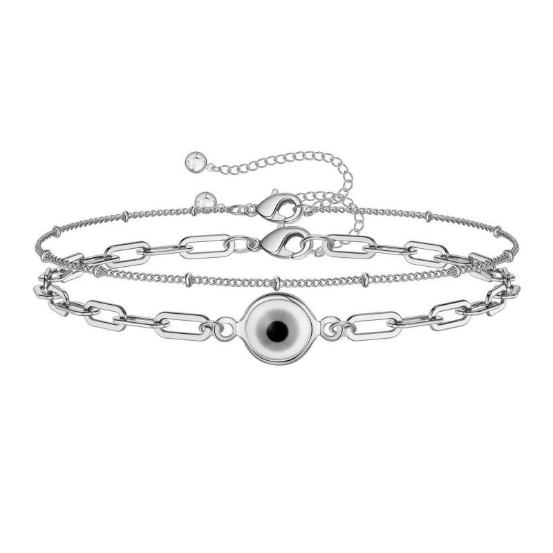 Gold Bracelet 2# Stainless Steel Beaded Double Bracelet