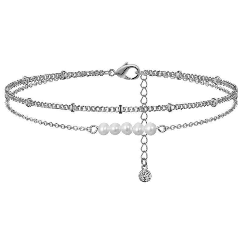 Gold Bracelet 2# Stainless Steel Beaded Double Bracelet