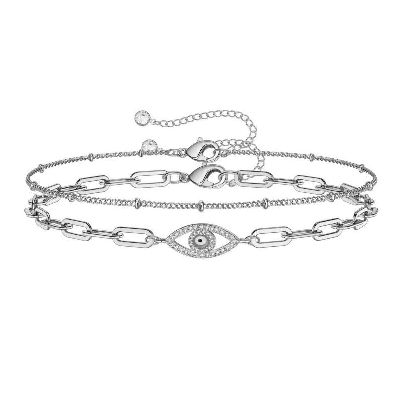 Gold Bracelet 2# Stainless Steel Beaded Double Bracelet