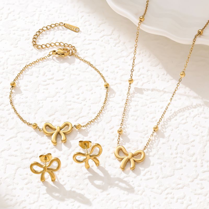 Gold Bracelet Stainless Steel Bow Bracelet