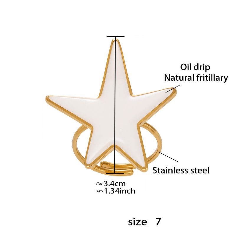 Gold Earrings Stainless Steel Five-pointed Star Earrings