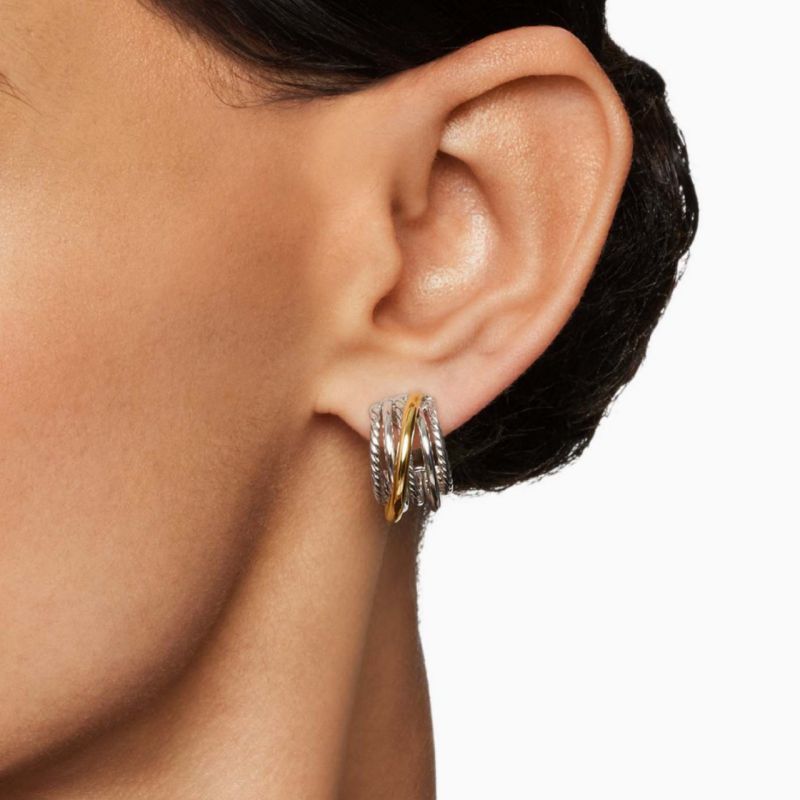 Gold Gold-plated Copper C-shaped Earrings