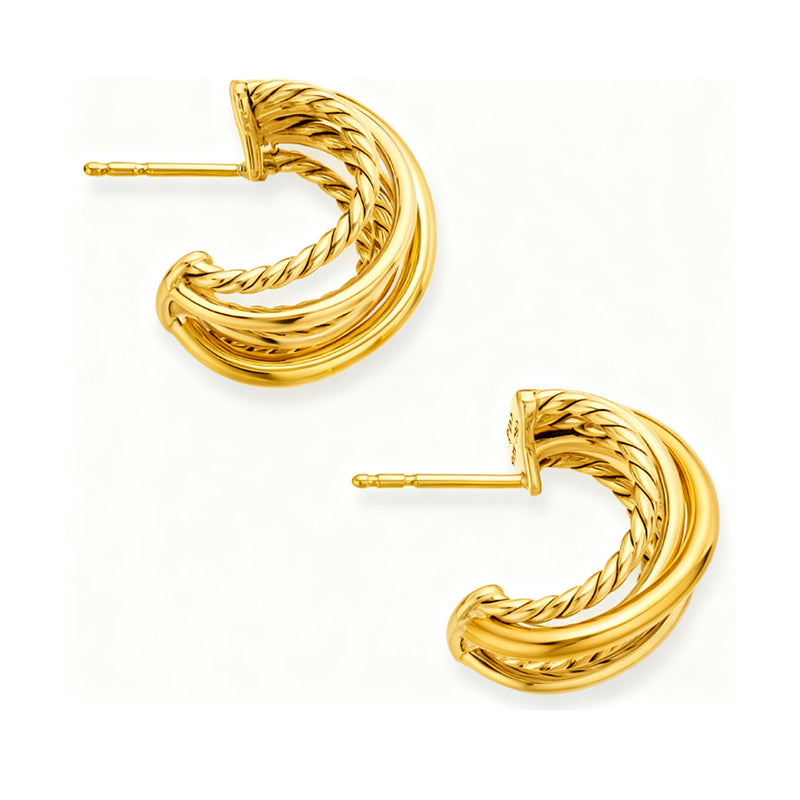 Gold Gold-plated Copper C-shaped Earrings