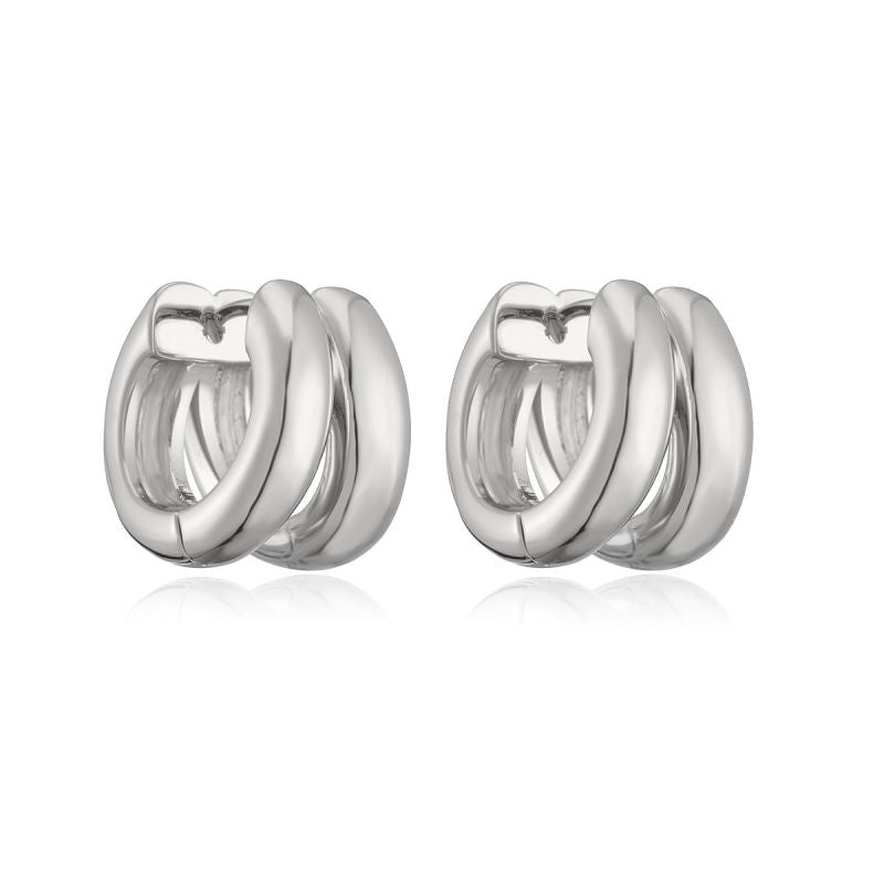 Gold Gold-plated Copper Double-layer Earrings