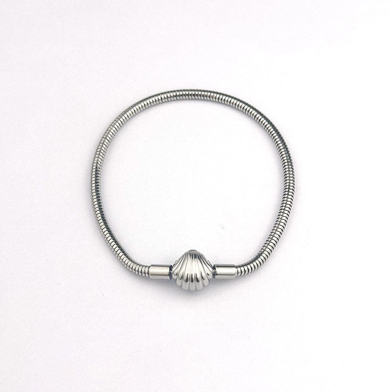 Gold Heart Clasp Bracelet Stainless Steel Heart Snake Bone Bracelet