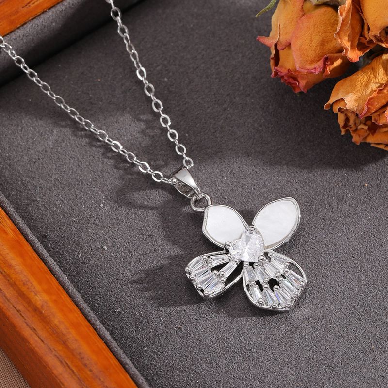 Gold Necklace 304 Stainless Steel Hollow Double-layer Bow Necklace