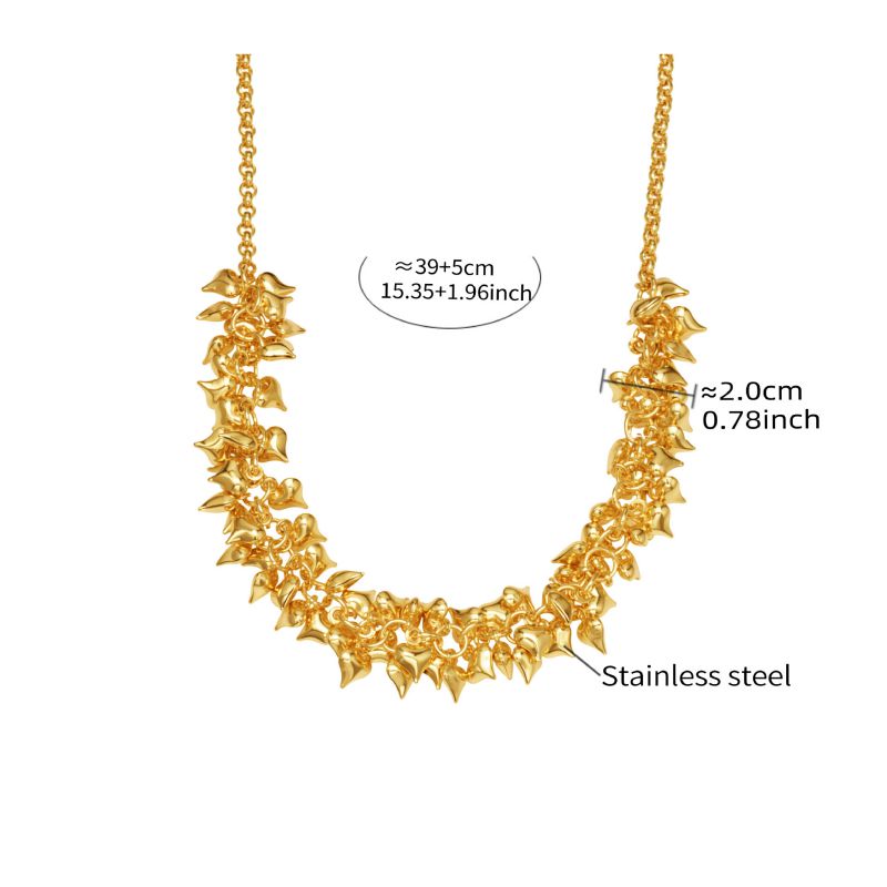 Gold Necklace 39+5cm Stainless Steel Heart Necklace