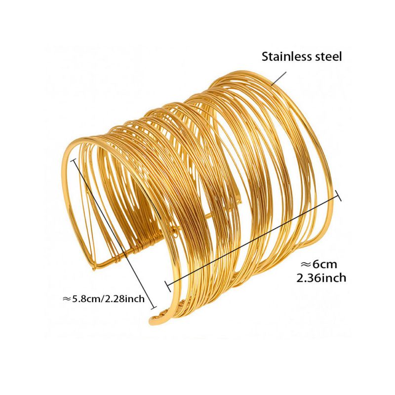 Gold Necklace Stainless Steel Wire Wrapped Collar