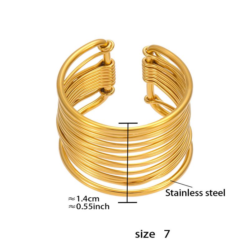 Gold Necklace Stainless Steel Wire Wrapped Collar