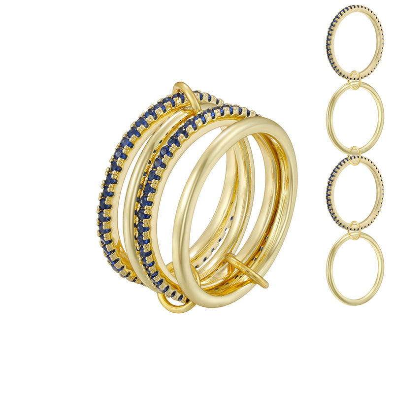 Gold Rose Diamond 21mm Size 6 Copper Round Diamond Ring