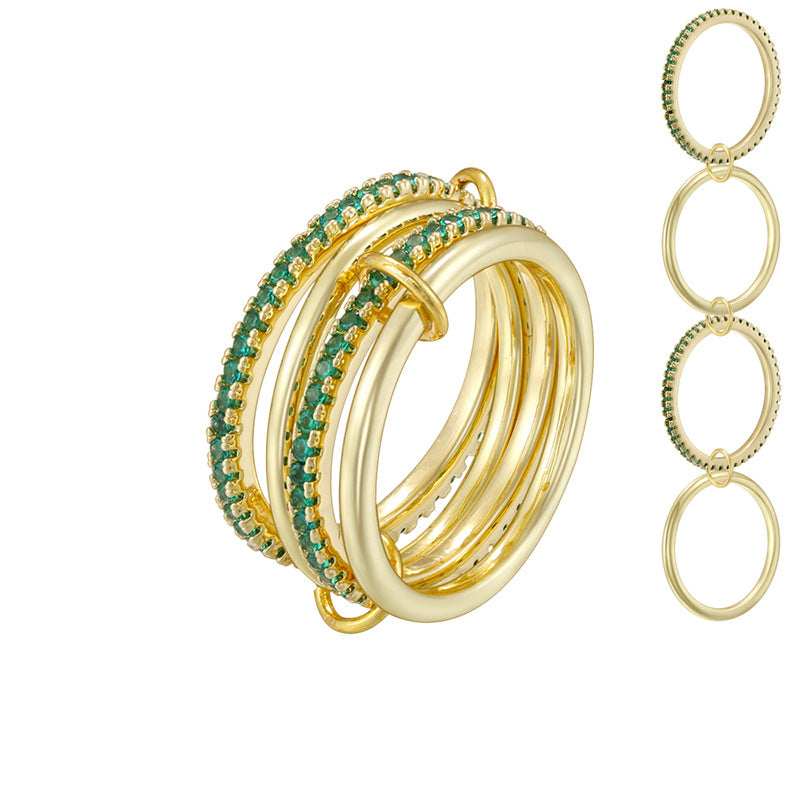 Gold Rose Diamond 21mm Size 6 Copper Round Diamond Ring