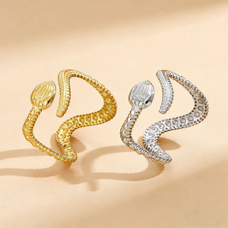 Gold Snake Ring Stainless Steel Snake Ring