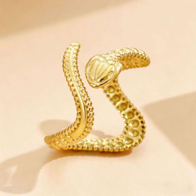 Gold Snake Ring Stainless Steel Snake Ring