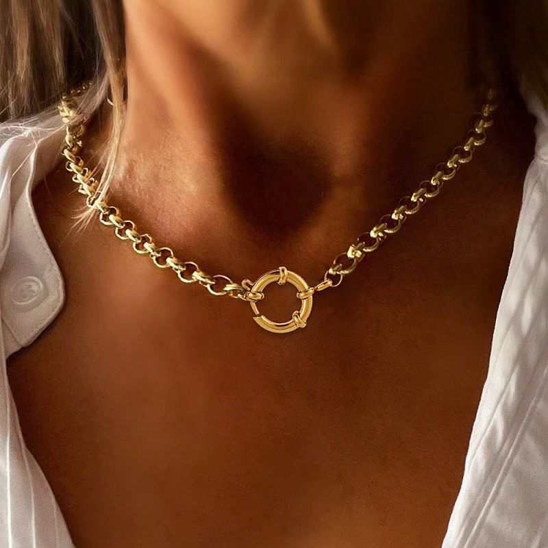 Gold Stainless Steel Chain Necklace