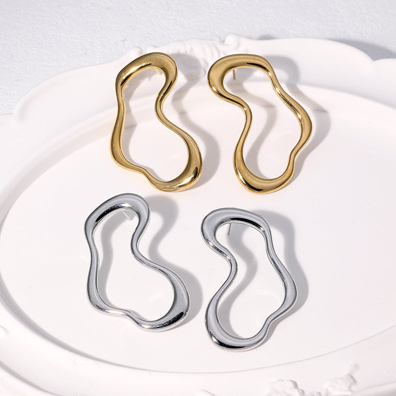 Gold Stainless Steel Irregular Earrings