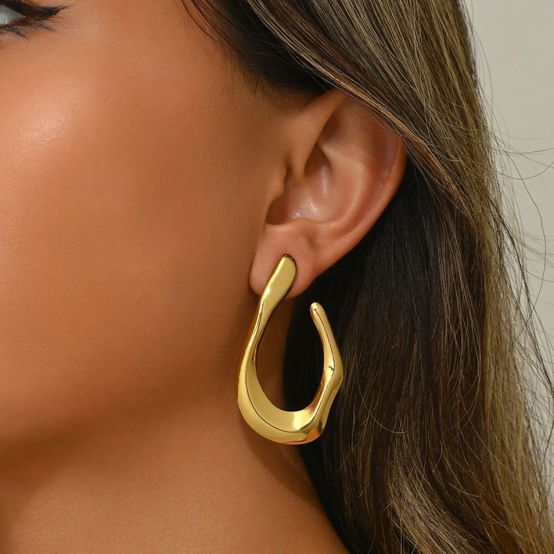 Gold Stainless Steel Irregular Earrings