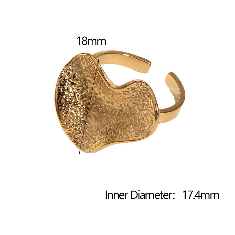 Gold Stainless Steel Irregular Texture Ring