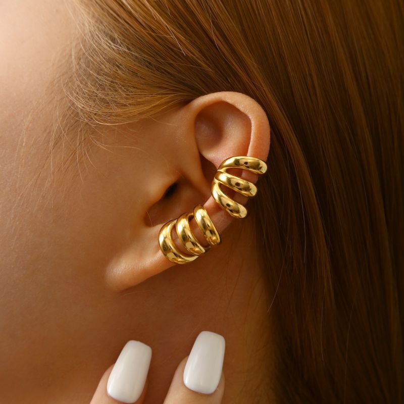 Gold Stainless Steel Multi-layer Ear Clip