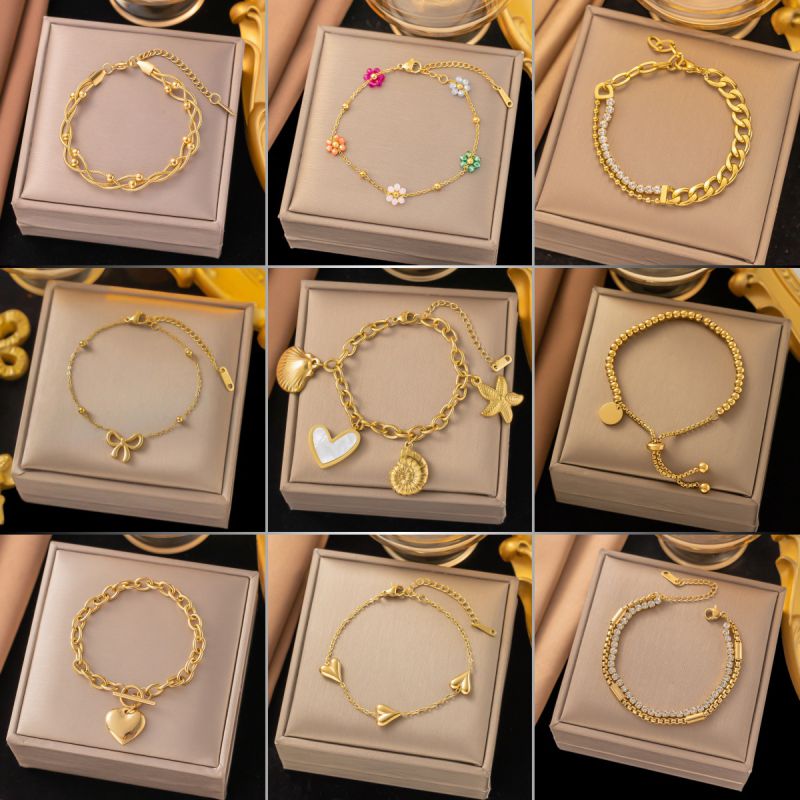 Gold Starfish Shell Bracelet Titanium Steel Starfish Shell Bracelet