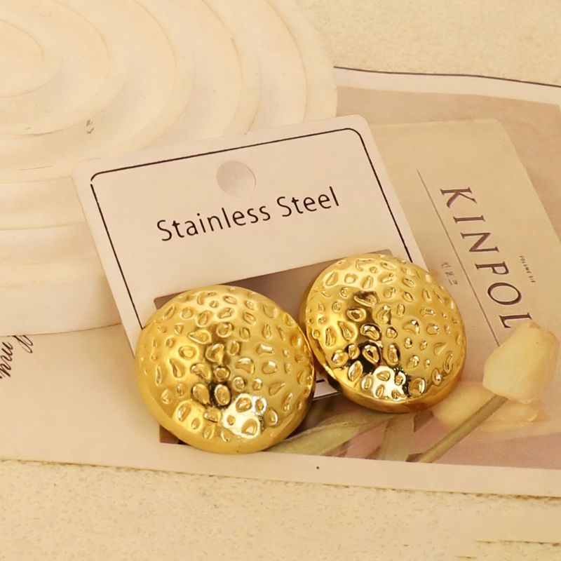 Gold Style 1 Stainless Steel Heart-shaped Earrings